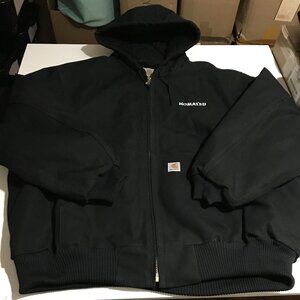 Carhartt Jacket Duck Canvas Mens 3XL Black Quilted Flannel Lined 103940